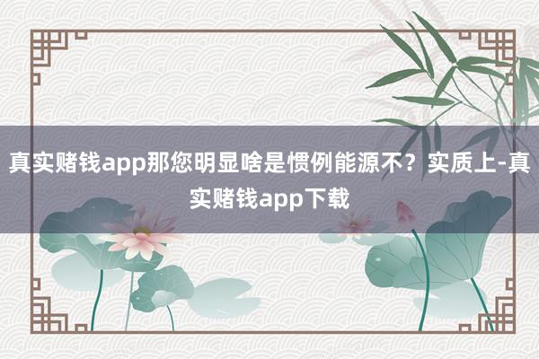 真实赌钱app那您明显啥是惯例能源不？实质上-真实赌钱app下载