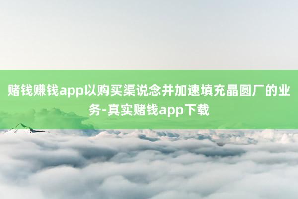 赌钱赚钱app以购买渠说念并加速填充晶圆厂的业务-真实赌钱app下载
