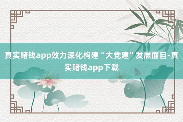 真实赌钱app效力深化构建“大党建”发展面目-真实赌钱app下载