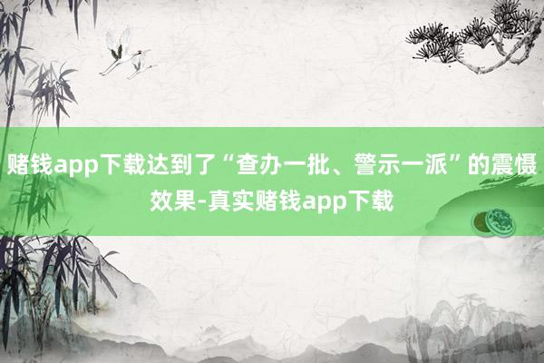 赌钱app下载达到了“查办一批、警示一派”的震慑效果-真实赌钱app下载