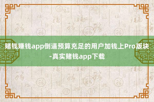 赌钱赚钱app倒逼预算充足的用户加钱上Pro版块-真实赌钱app下载